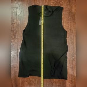 Womens black ribbed turtleneck sleeveless tunic NWT XL